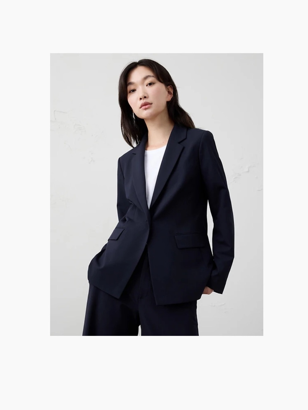 Banana Republic Factory Midnight Navy Single-Button Blazer
